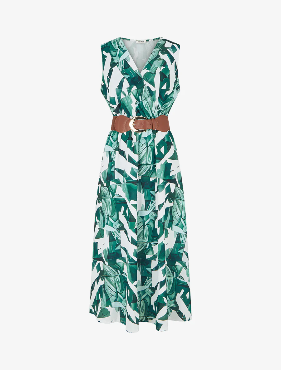 Robe sans manches imprimé fantaisie - Vert