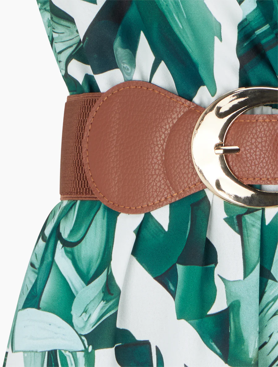 Robe sans manches imprimé fantaisie - Vert - Image 3