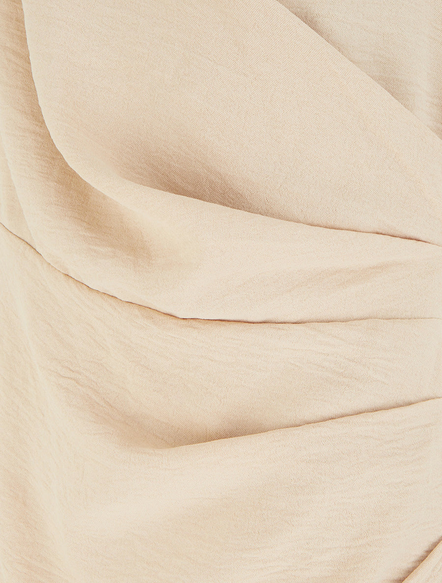 Robe sans manches style portefeuille - Beige - Image 3