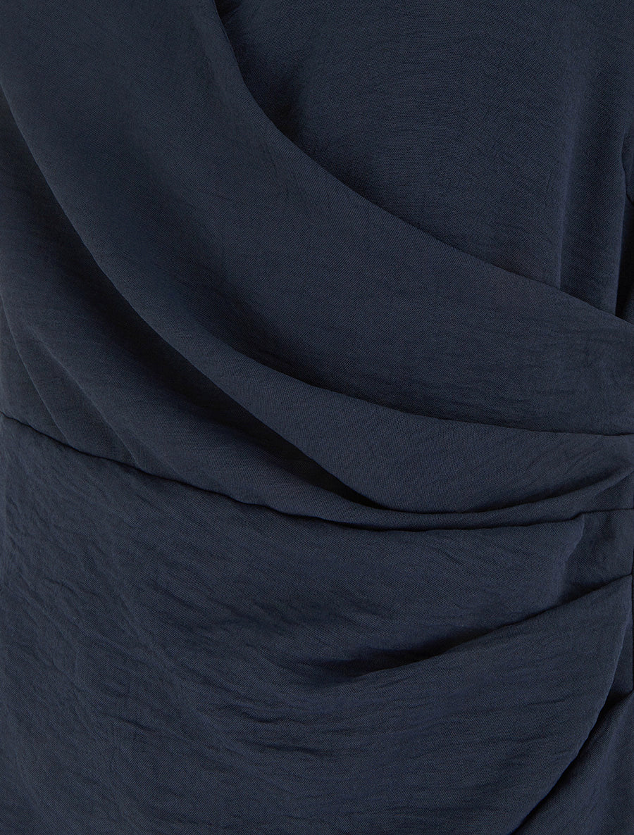 Robe sans manches style portefeuille - Marine - Image 3