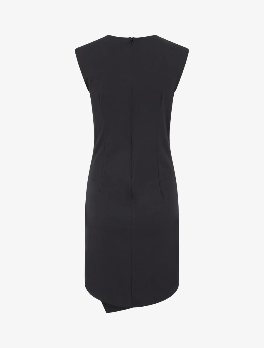 Robe sans manches unie style portefeuille - Noir - Image 2