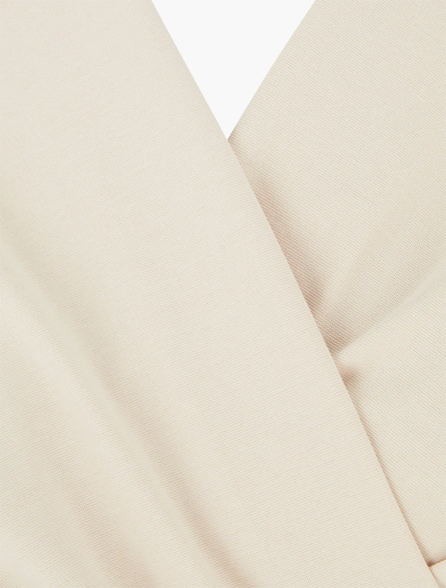 Robe sans manches unie style portefeuille - Beige - Image 3