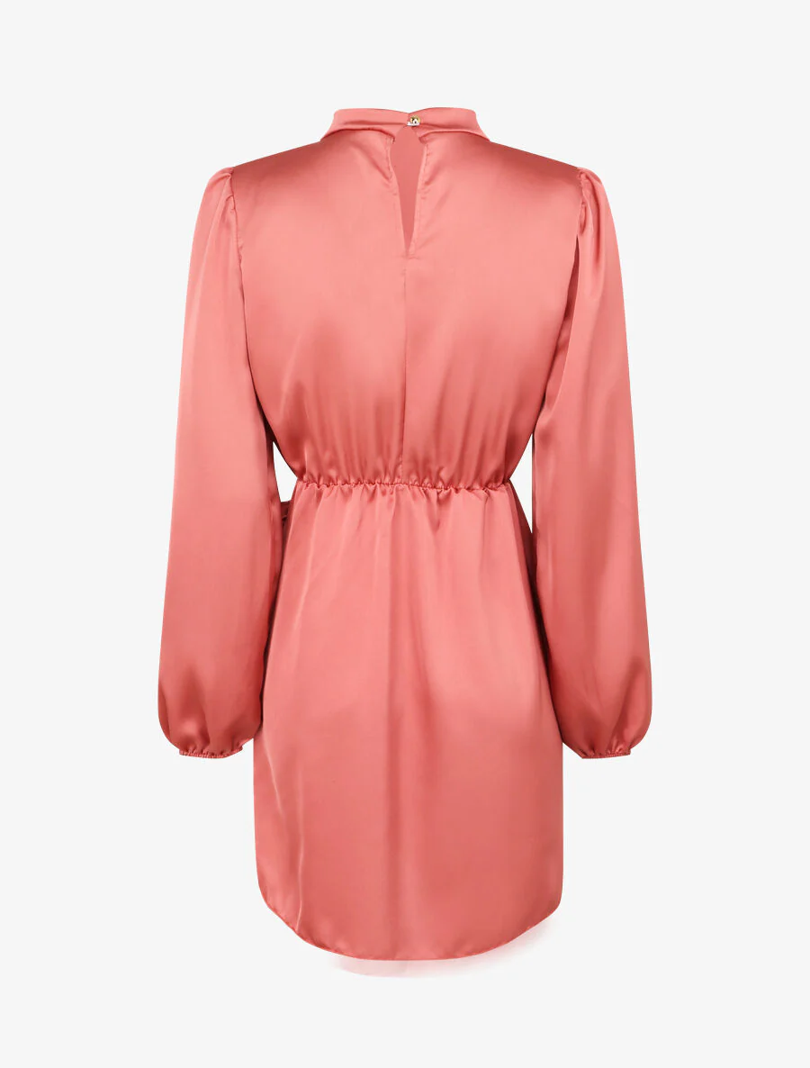 Robe satinée style portefeuille - Vieux rose - Image 2