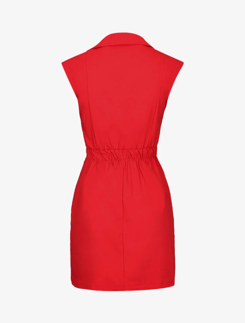 Robe sexy à buste style tailleur - Rouge - Image 2