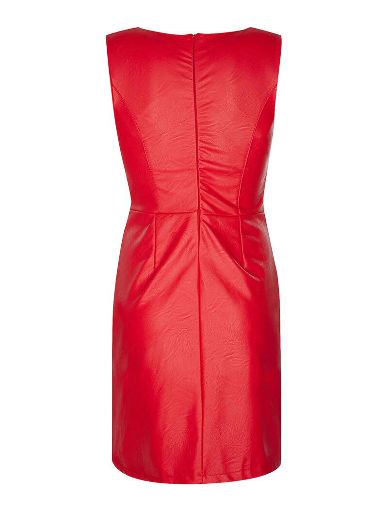 Robe simili à zips - rouge - Image 2