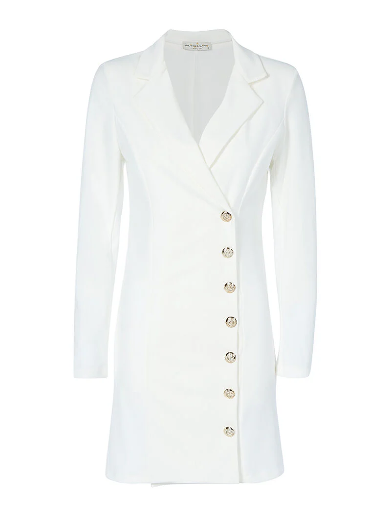 Robe style veste de tailleur - blanc