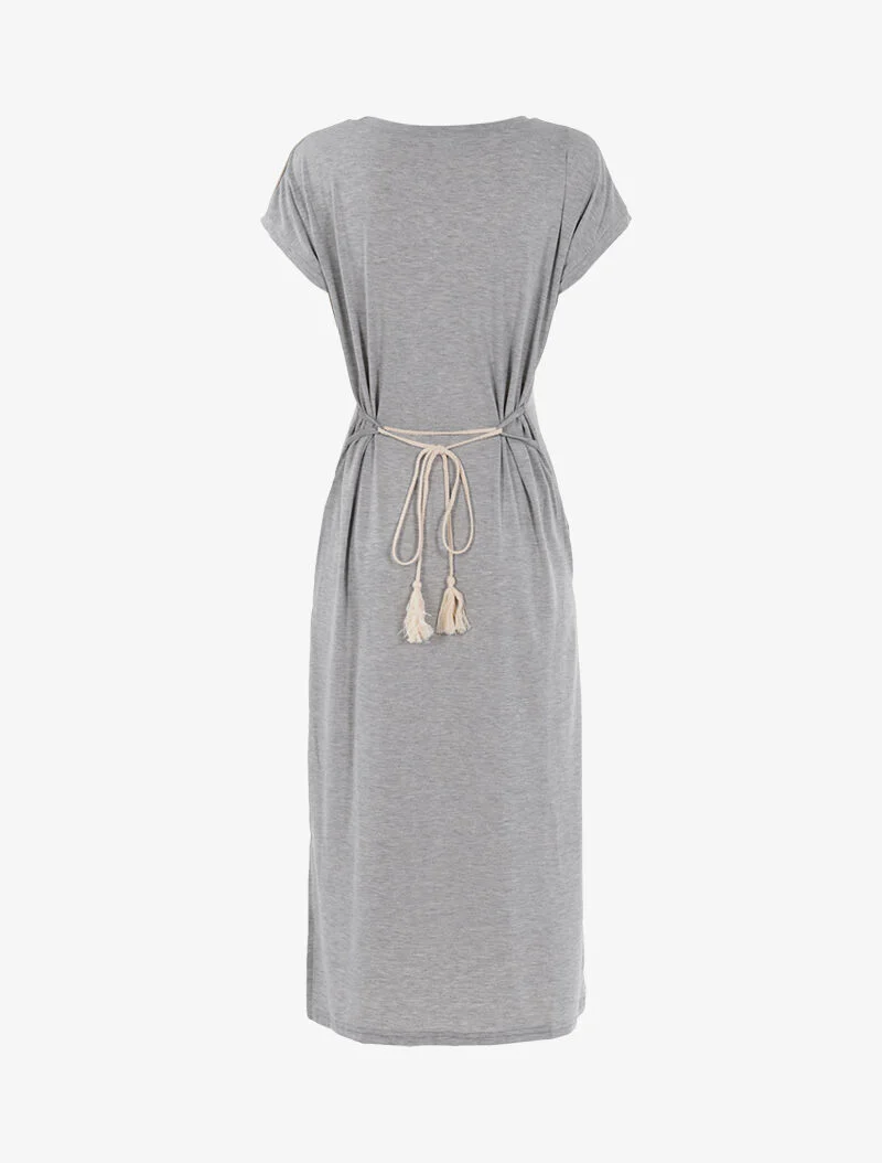 Robe t-shirt à bandes irisées - gris clair - Image 2