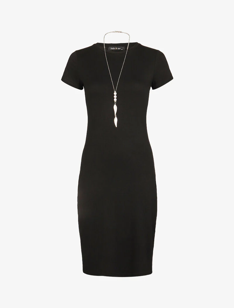 Robe t-shirt ajustée - noir