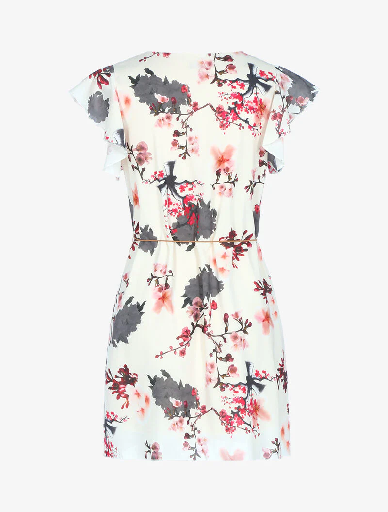 Robe trapèze à imprimé fleuri - beige - Image 2