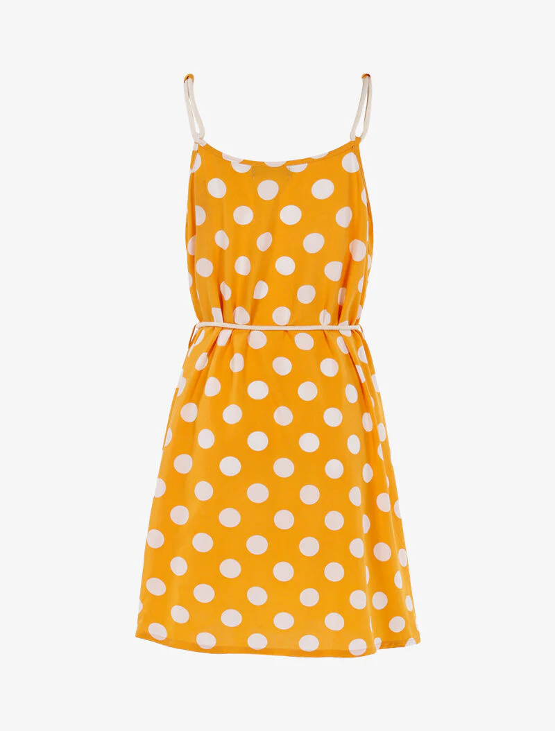 Robe trapèze à pois - jaune - Image 2