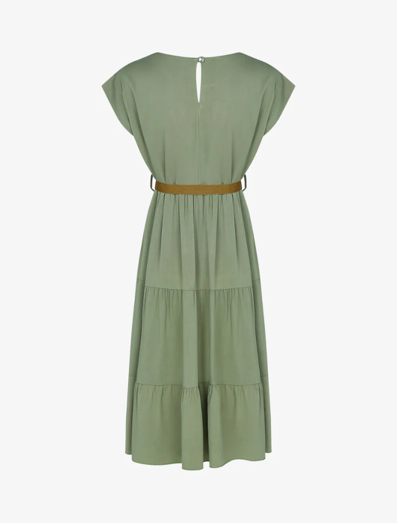 Robe trapèze basique - kaki - Image 2