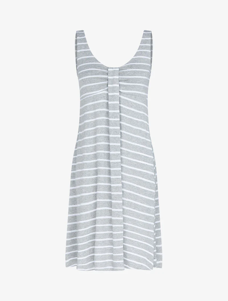Robe trapèze style marinière - gris clair - Image 2