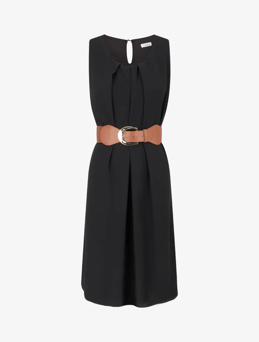 Robe unie en voile sans manches - Noir