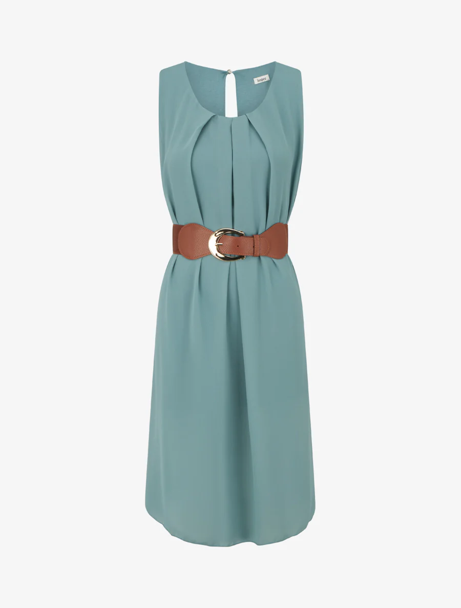 Robe unie en voile sans manches - Turquoise