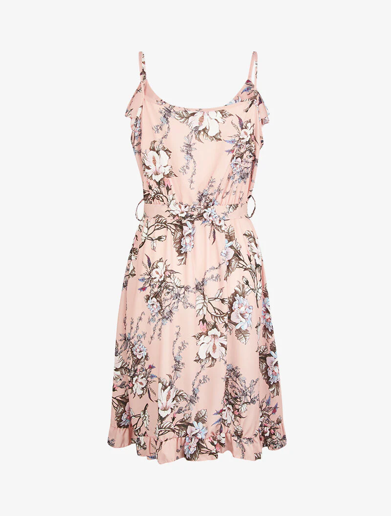 Robe volantée fleurie - Rose - Image 2