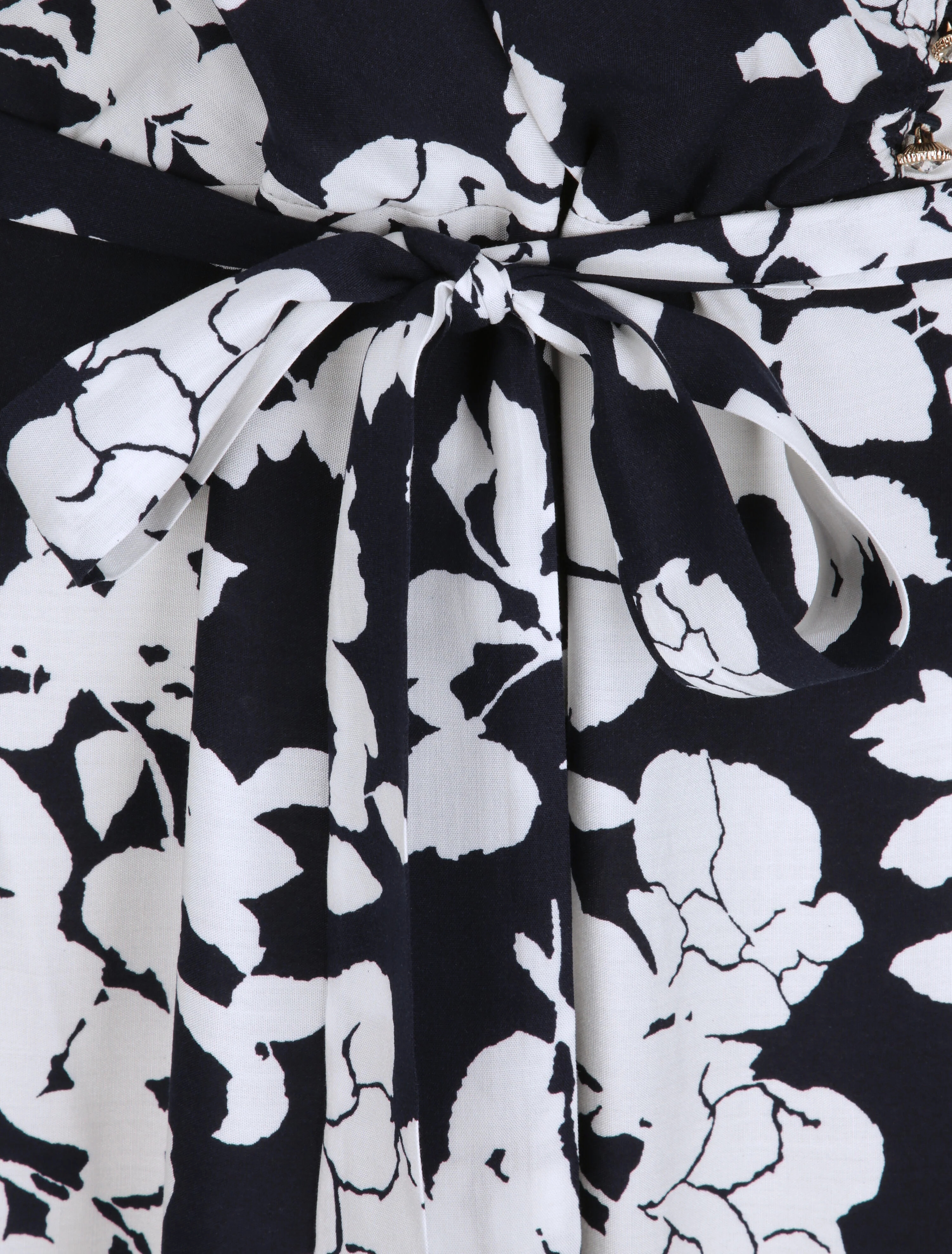 Robes longues à motifs fleurs graphiques - Marine/blanc - Image 3