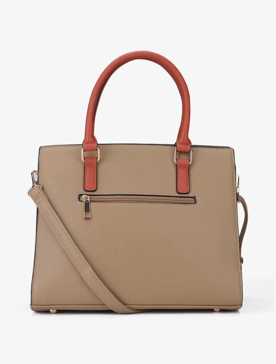 Sac à main Agathe - Taupe/orange - Image 3