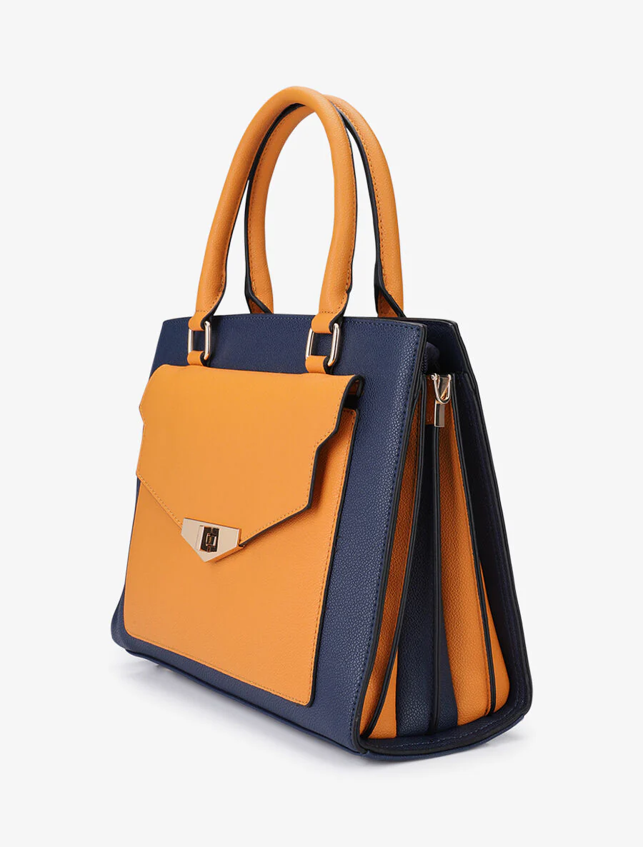 Sac à main Agathe - Marine/moutarde - Image 2