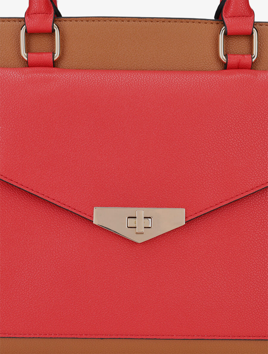 Sac à main Agathe - Camel/rouge - Image 4