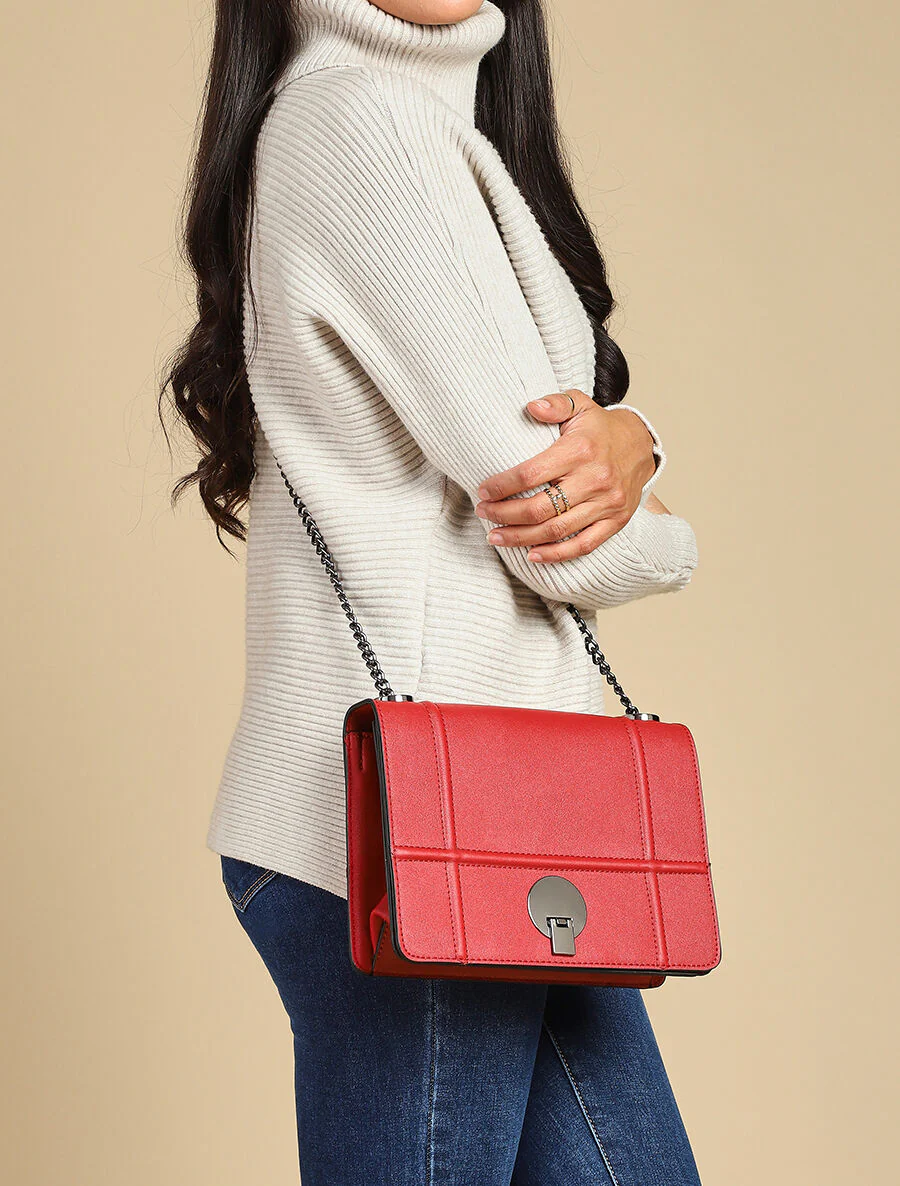 Sac à main Dorota - Rouge - Image 7