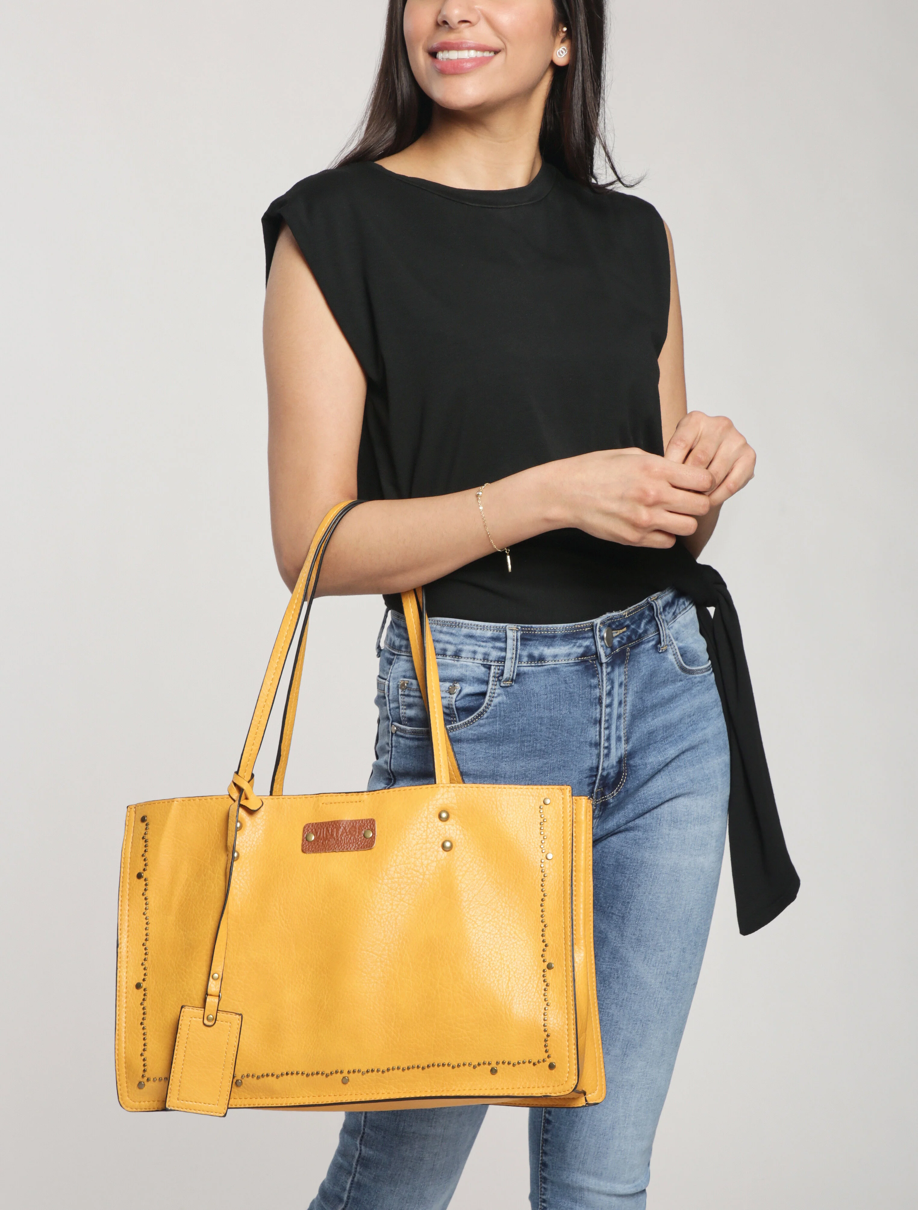 Sac à main Ludovine - Jaune moutarde - Image 5