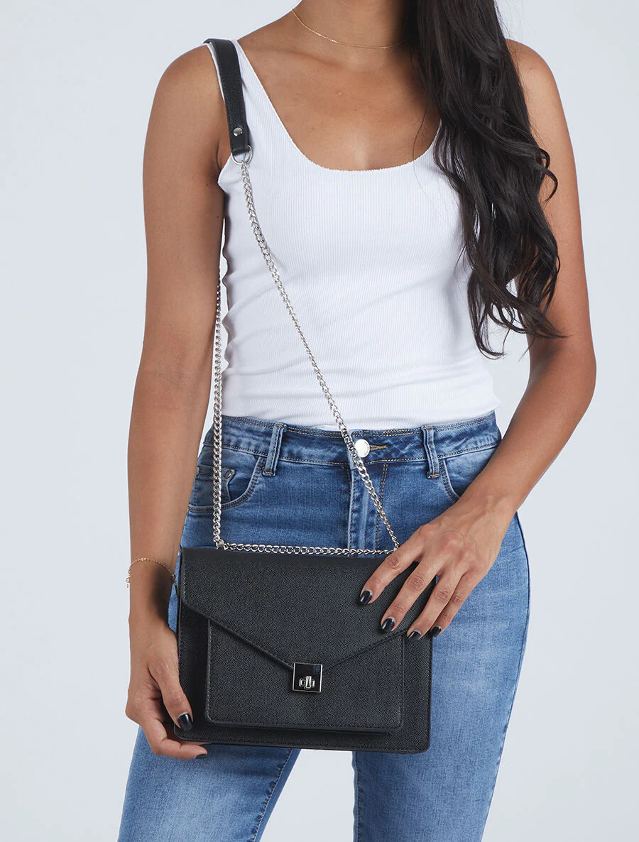 Sac besace Carine - Noir - Image 5