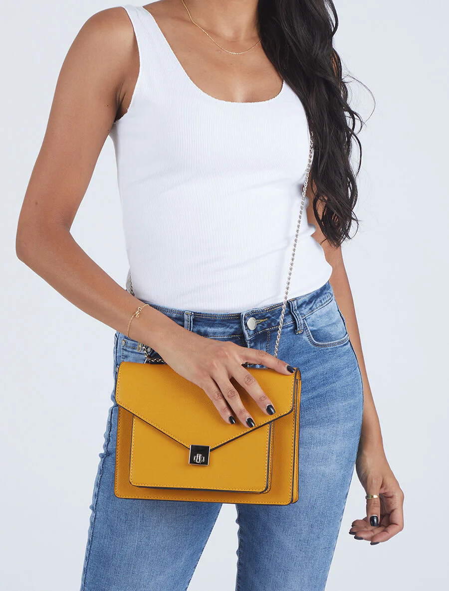 Sac besace Carine - Jaune moutarde - Image 5