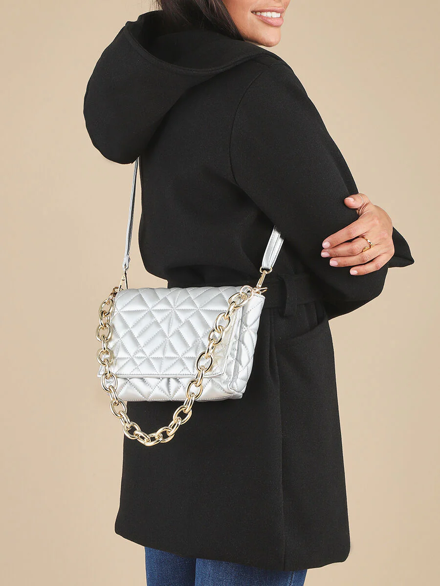 Sac besace Gianella - Argent - Image 7