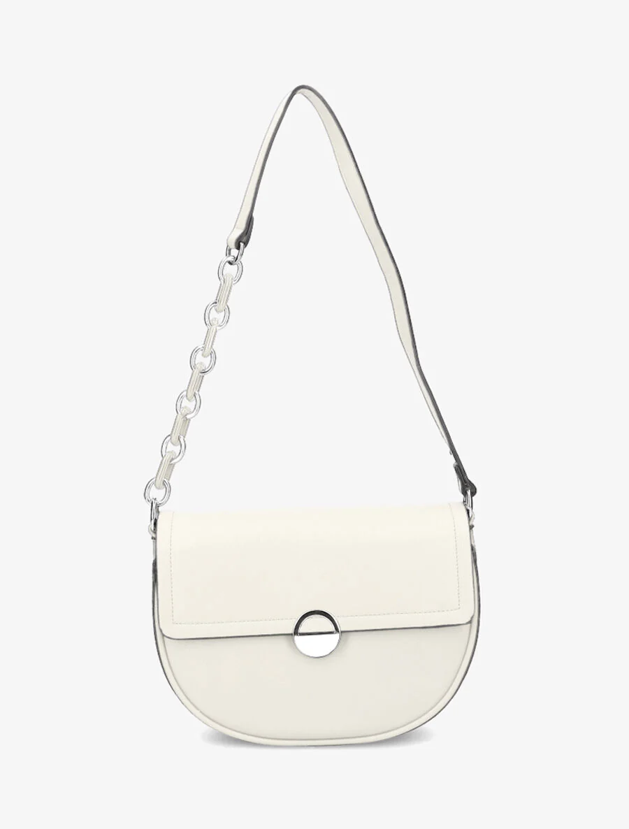Sac besace Maja - Blanc métallisé