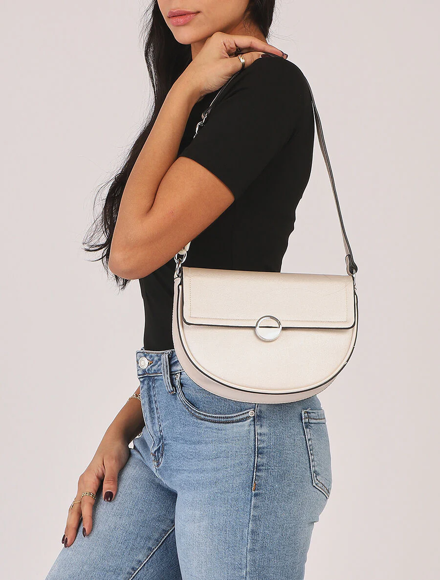 Sac besace Maja - Blanc métallisé - Image 7