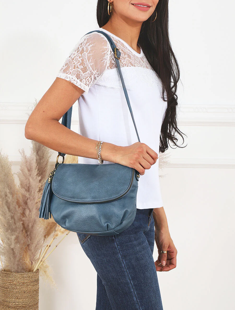 Sac besace Renata - Bleu gris - Image 5