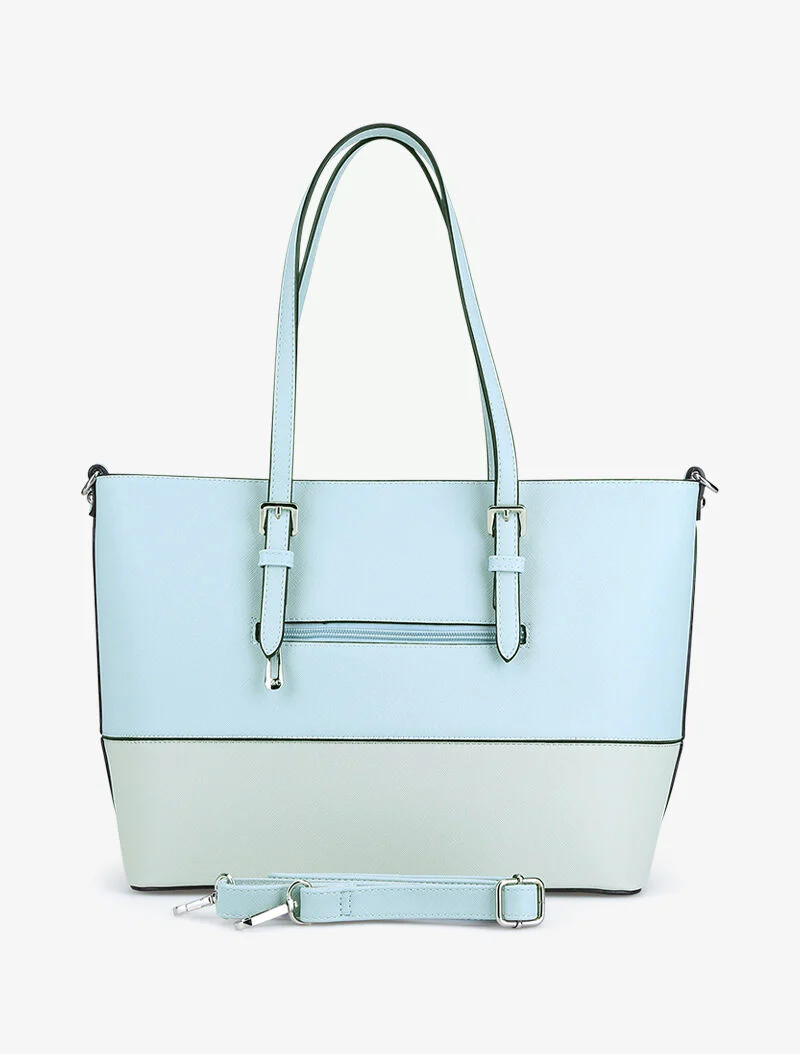 Sac cabas Amélie - bleu ciel/gris - Image 2