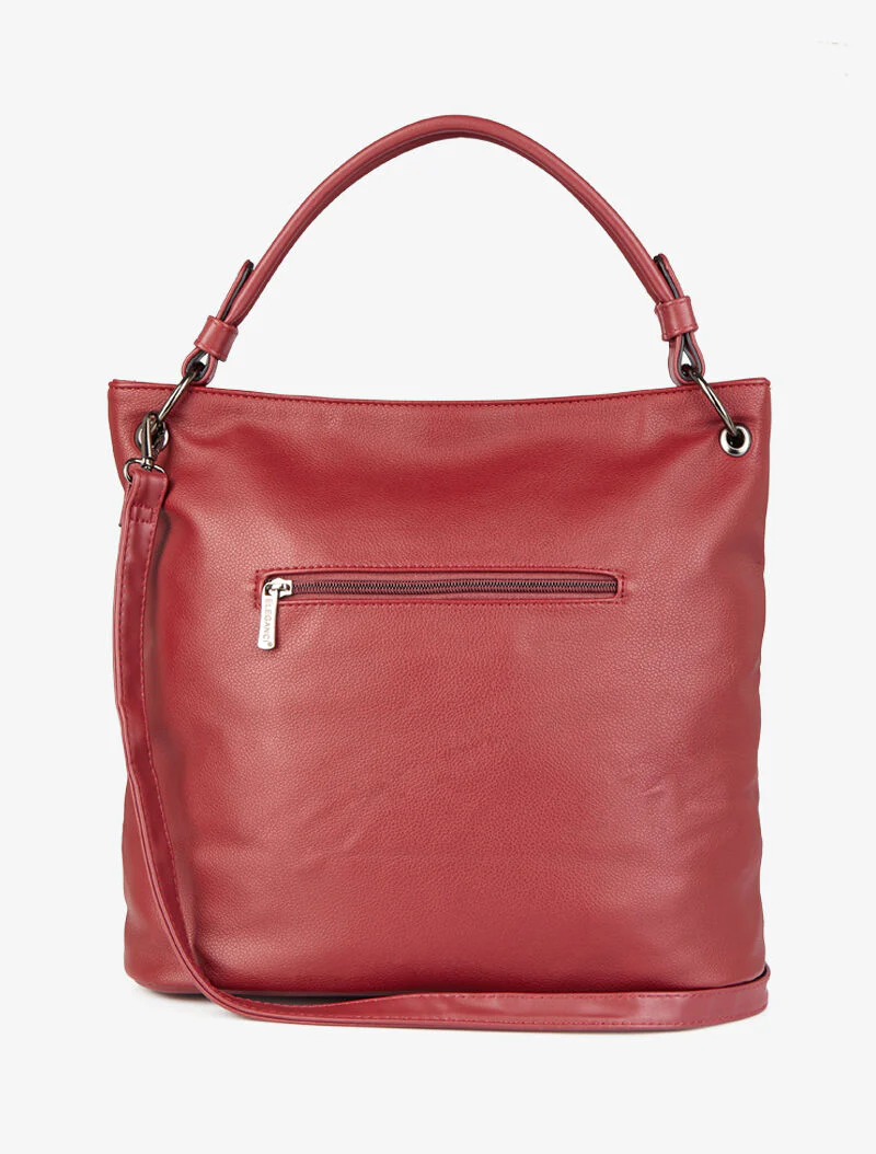 Sac cabas clouté Katia - Rouge - Image 3