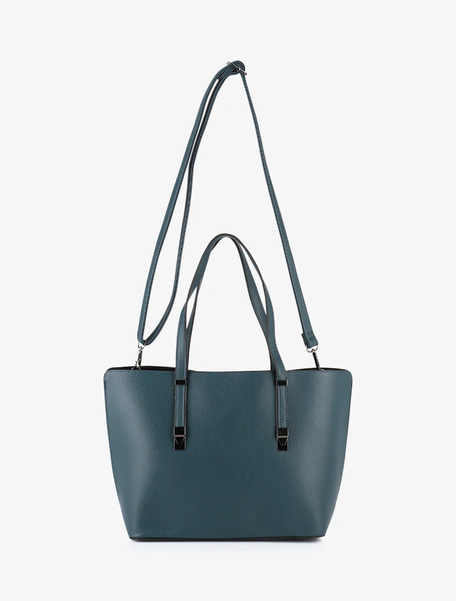 Sac cabas Eléanor - Bleu canard - Image 3