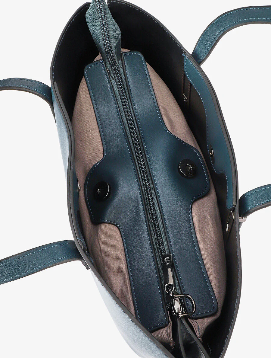 Sac cabas Eléanor - Bleu canard - Image 4