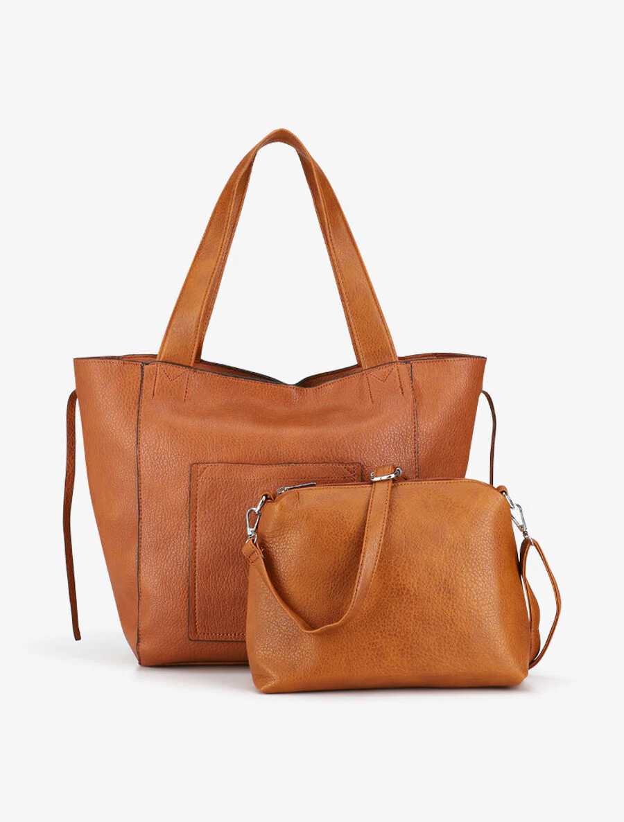 Sac cabas et pochette Julienne - Camel - Image 5