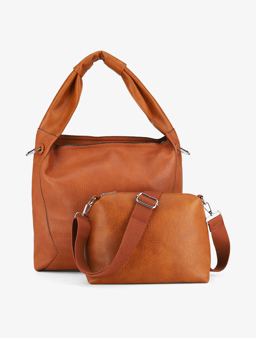 Sac cabas et pochette Saïma - Camel - Image 5