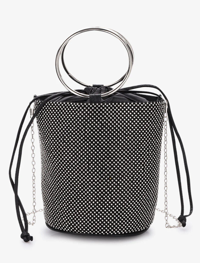 Sac seau à strass - Noir