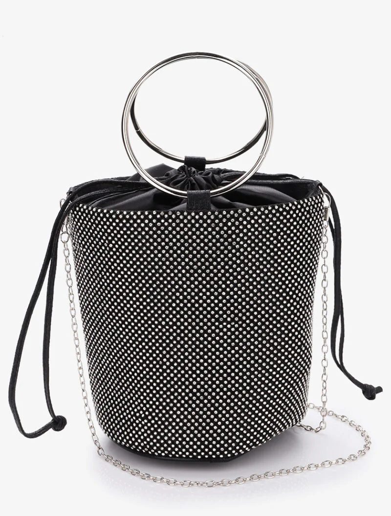 Sac seau à strass - Noir - Image 3