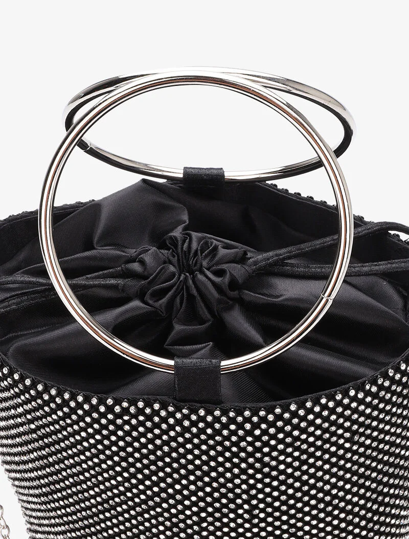 Sac seau à strass - Noir - Image 4