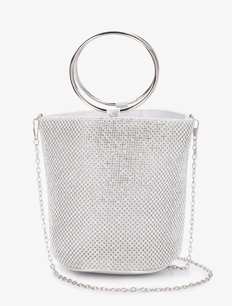 Sac seau à strass - Argent - Image 3