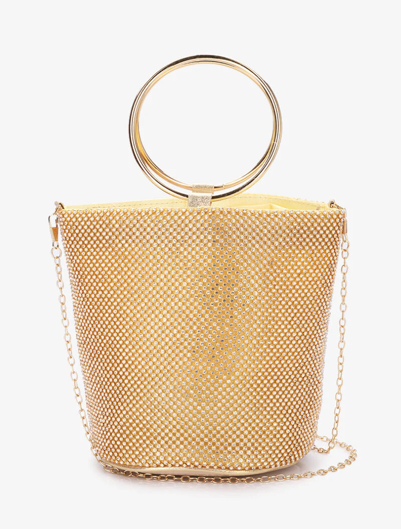 Sac seau à strass - Or - Image 3