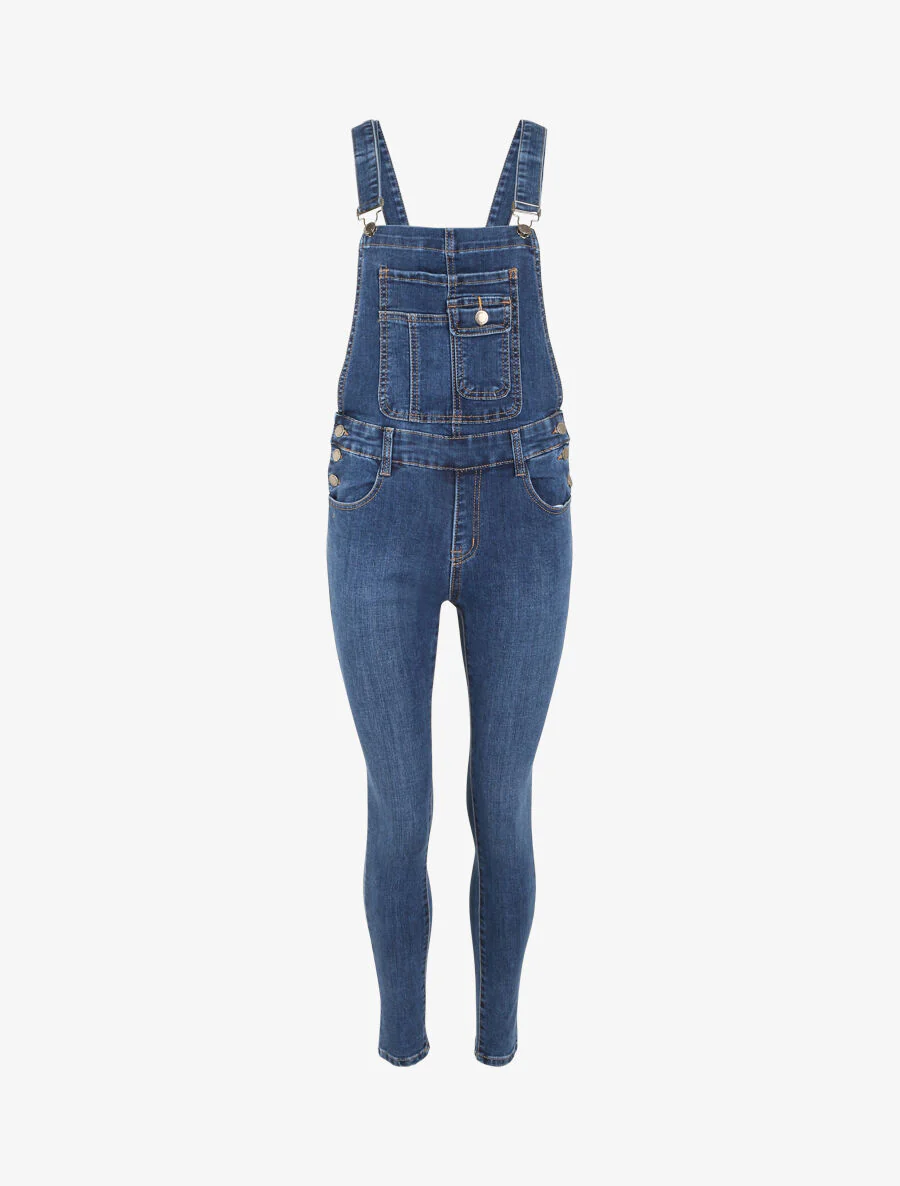 Salopette en jean coupe skinny - Bleu
