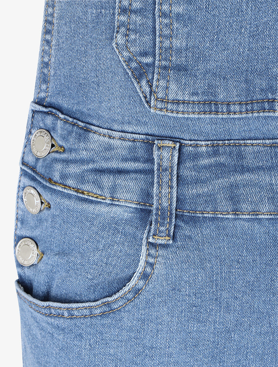 Salopette en jean coupe slim - Bleu - Image 3