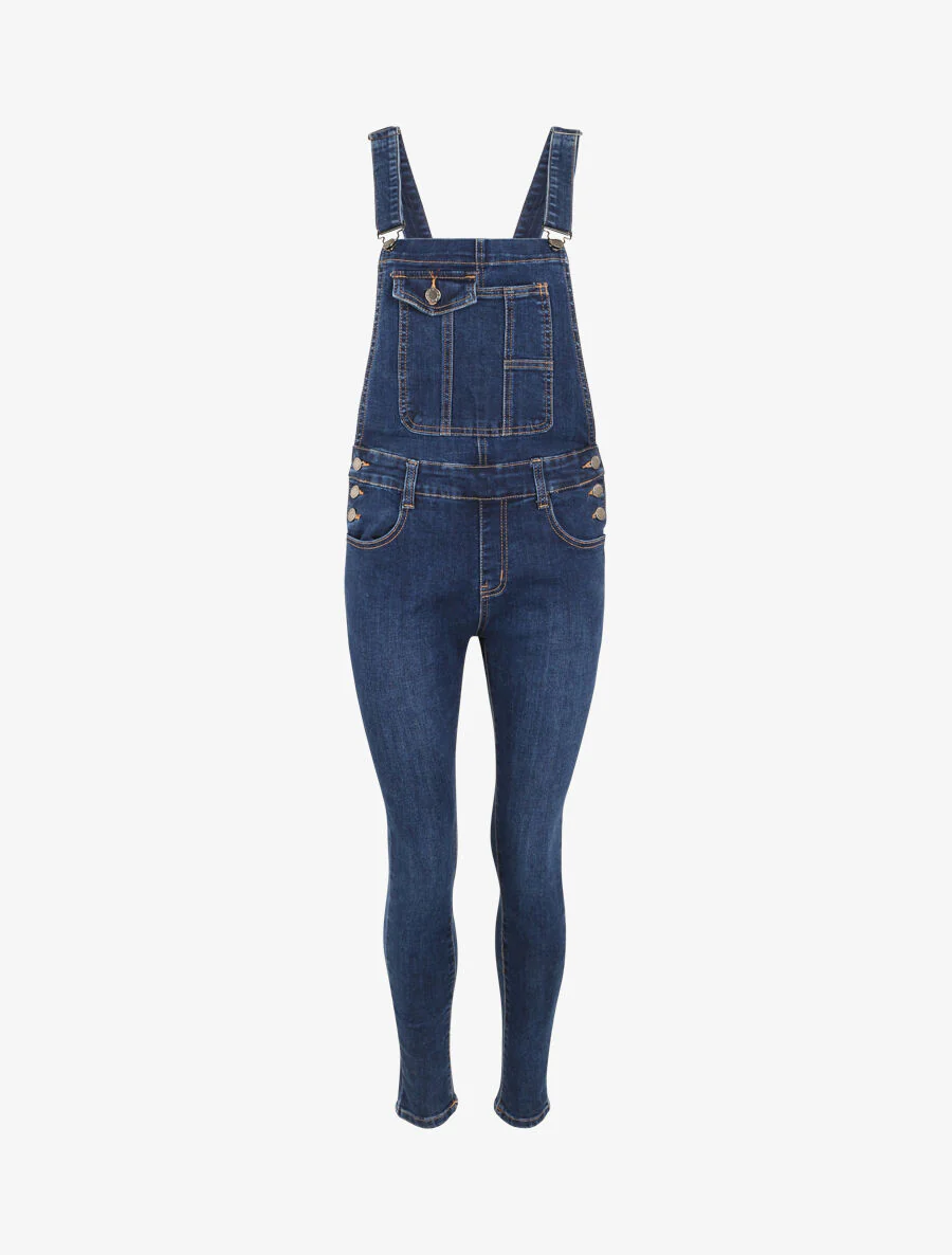 Salopette en jean coupe slim - Bleu denim