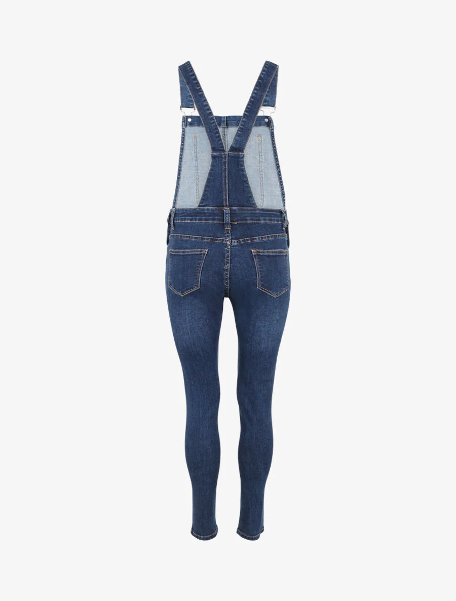 Salopette en jean coupe slim - Bleu denim - Image 2