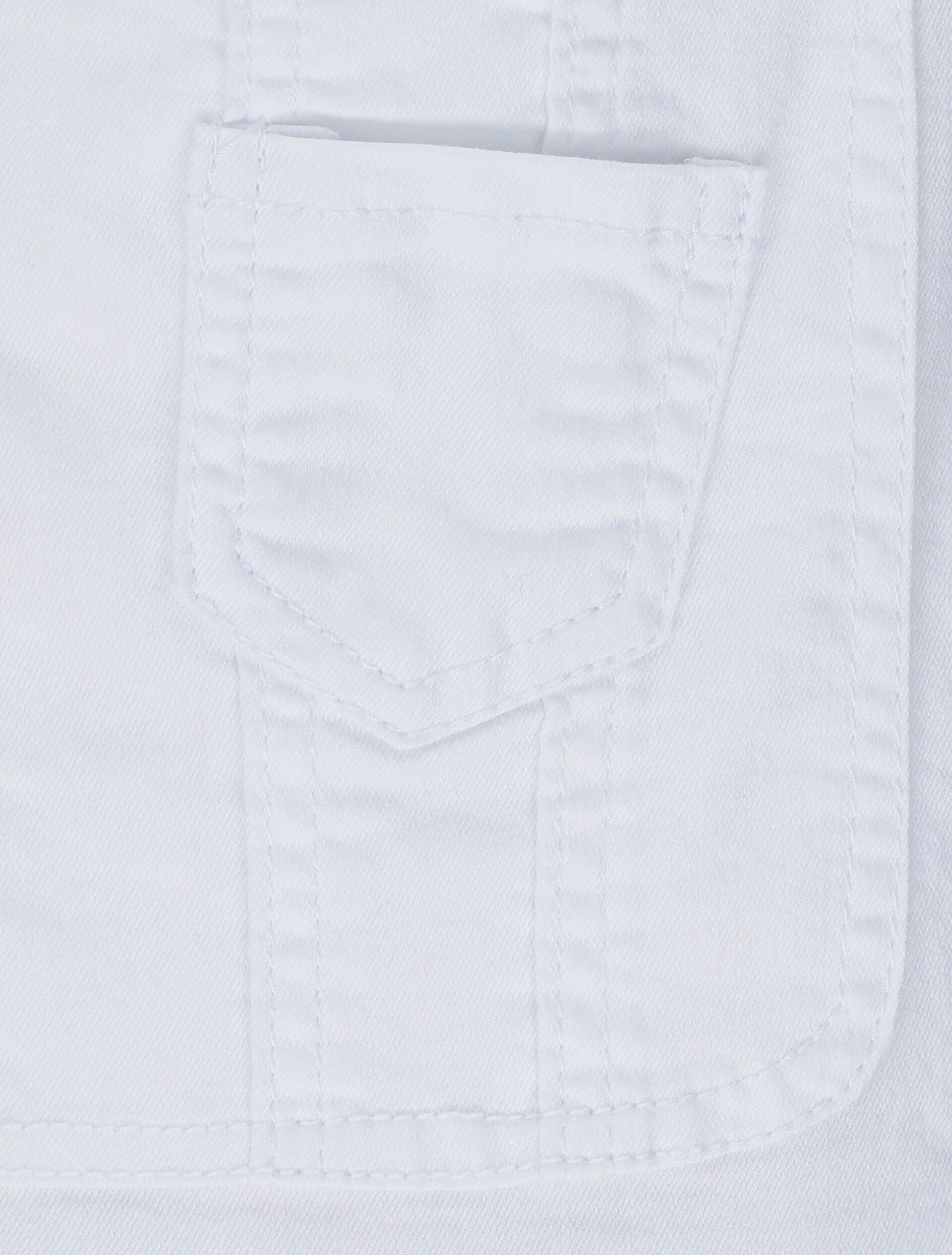 Salopette en jean skinny bords coupe franche - Blanc - Image 3