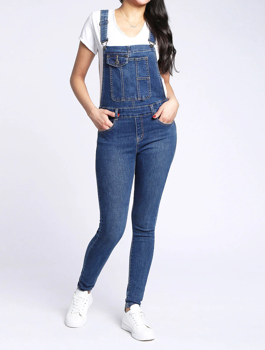 Salopette en jean skinny - Bleu
