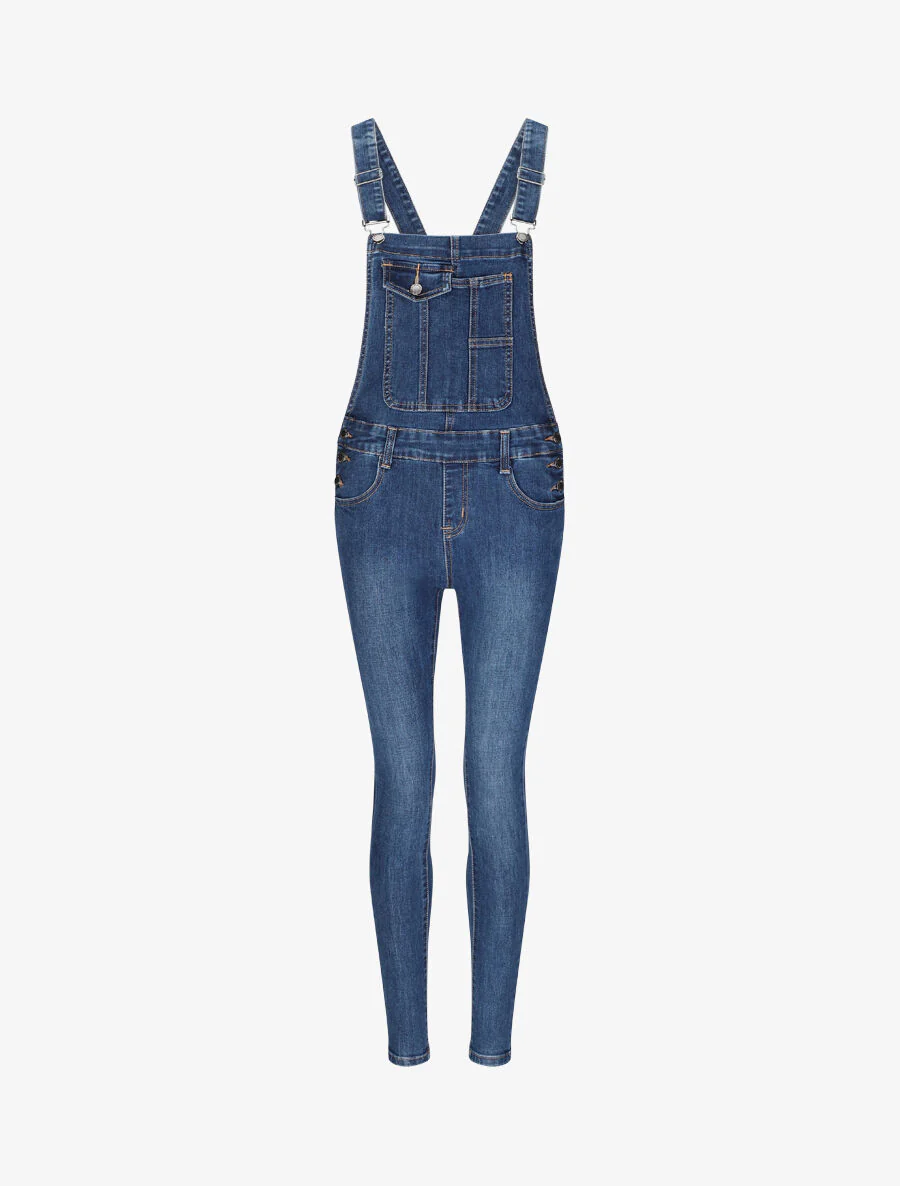Salopette en jean skinny - Bleu - Image 2