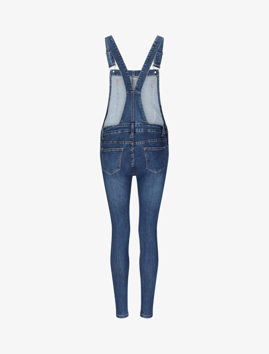 Salopette en jean skinny - Bleu - Image 3